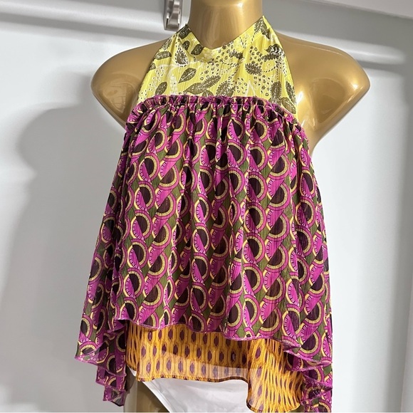 Zara Tops - Zara Mixed Print Halter Top – Boho Sleeveless Blouse XS Layered